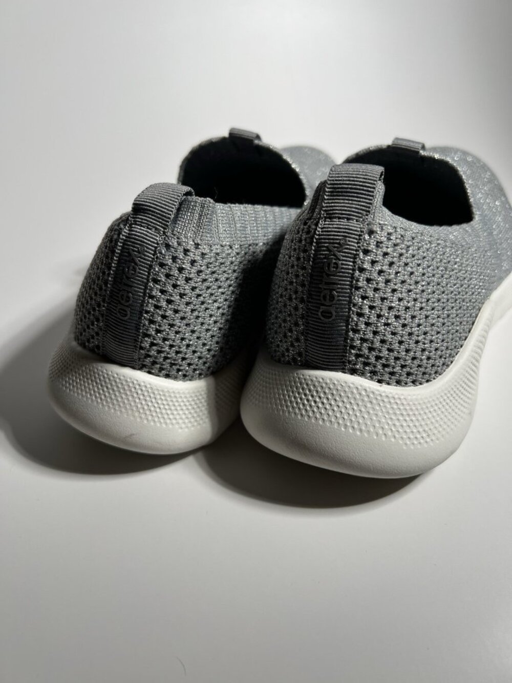 Aetrex Angie Gray White Knit Slip-On Sneakers Women’s Size 7 Comfort Shoes - Picture 3 of 13